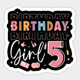 Personalized Make up 5th Birthday Beauty slip over Birthday Girl Gift Make Up Girl Tee Sticker